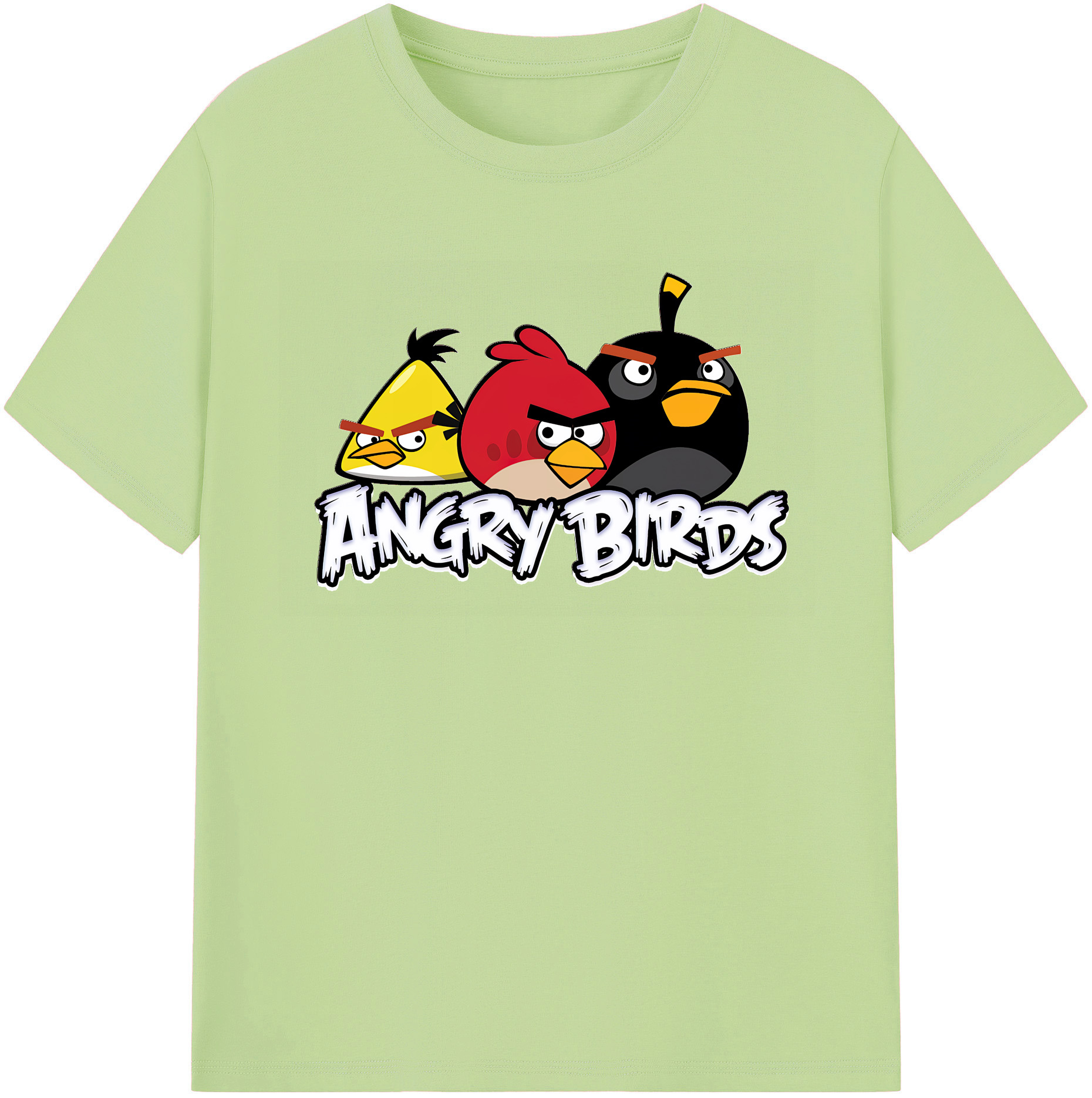 （画像用） Angry Birds アングリーバード 綿100％半袖Tシャツ（フロントプリント）